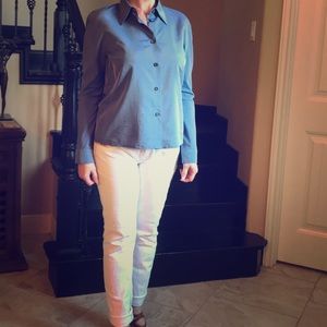 Gabriele Strehl Iridescent Blue Silk Blouse